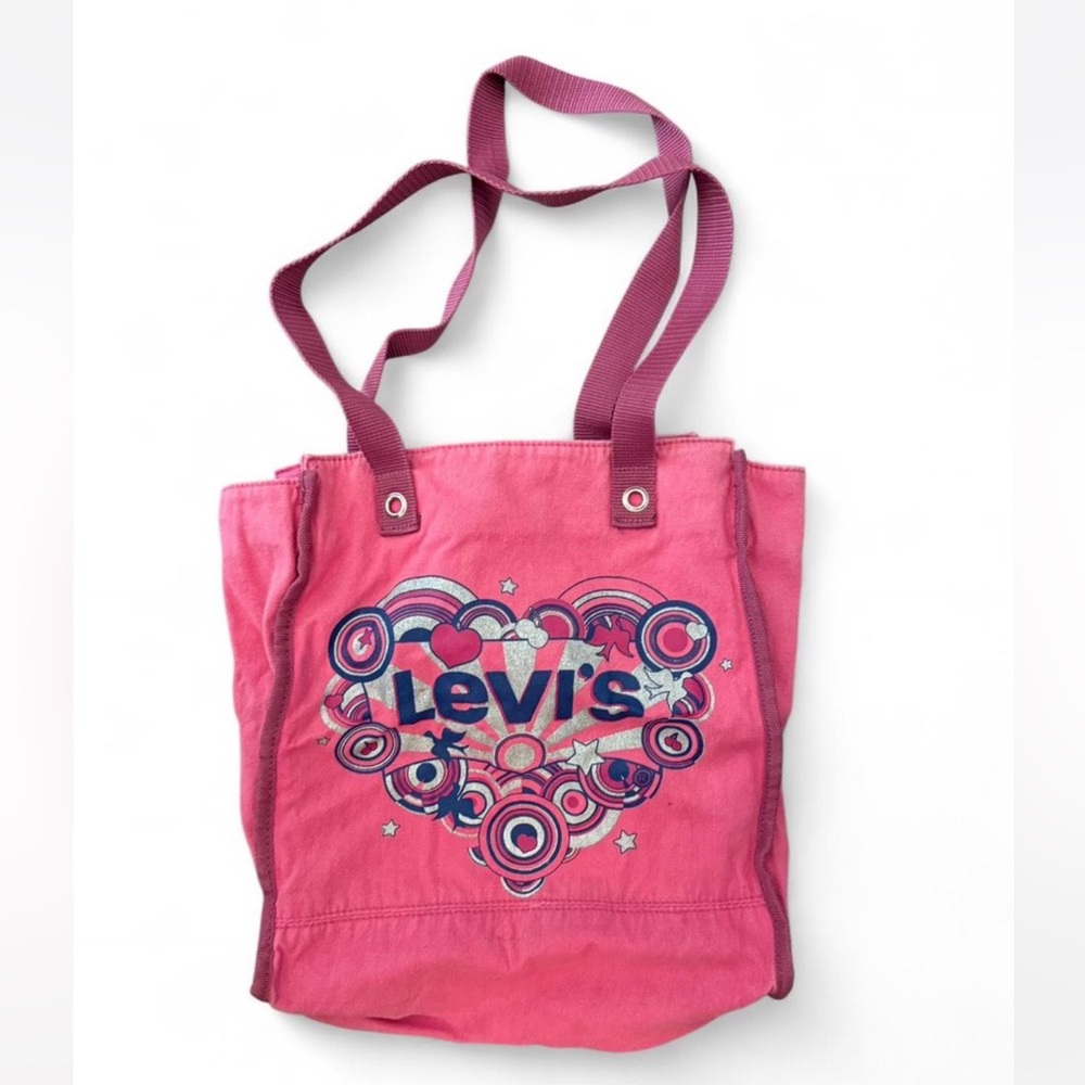 Vintage LEVI pink canvas shoulder tote!  Fun for school or work!
